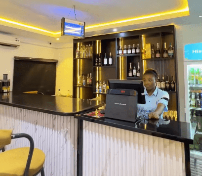 The well-stocked bar