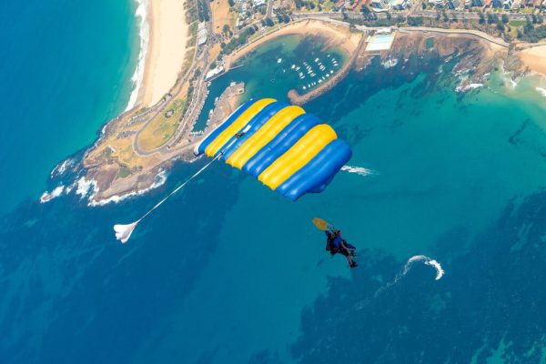 Skydiving Over the Beach