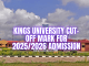 Kings University Cut-Off Mark