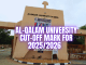 Al-Qalam University Cut-Off Mark