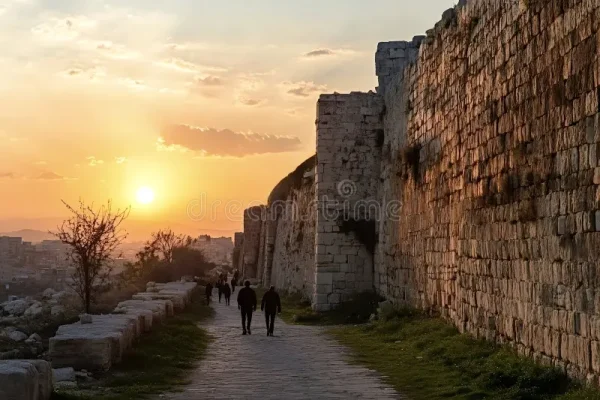 Scenic Walk Along the City Walls