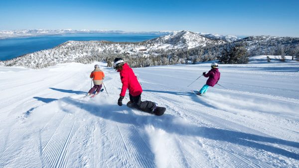 Skiing or Snowboarding