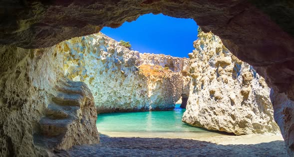 Moonlike Landscape of Papafragas Caves