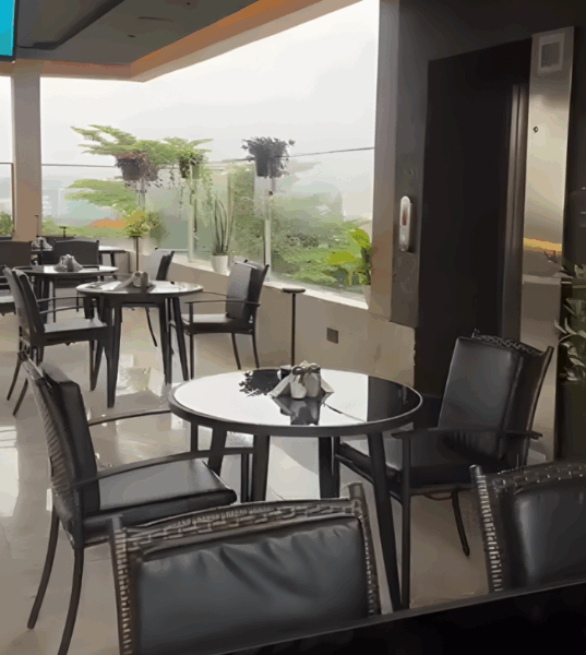 The rooftop interior