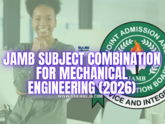 JAMB Subject Combination for Mechanical Engineering 2026